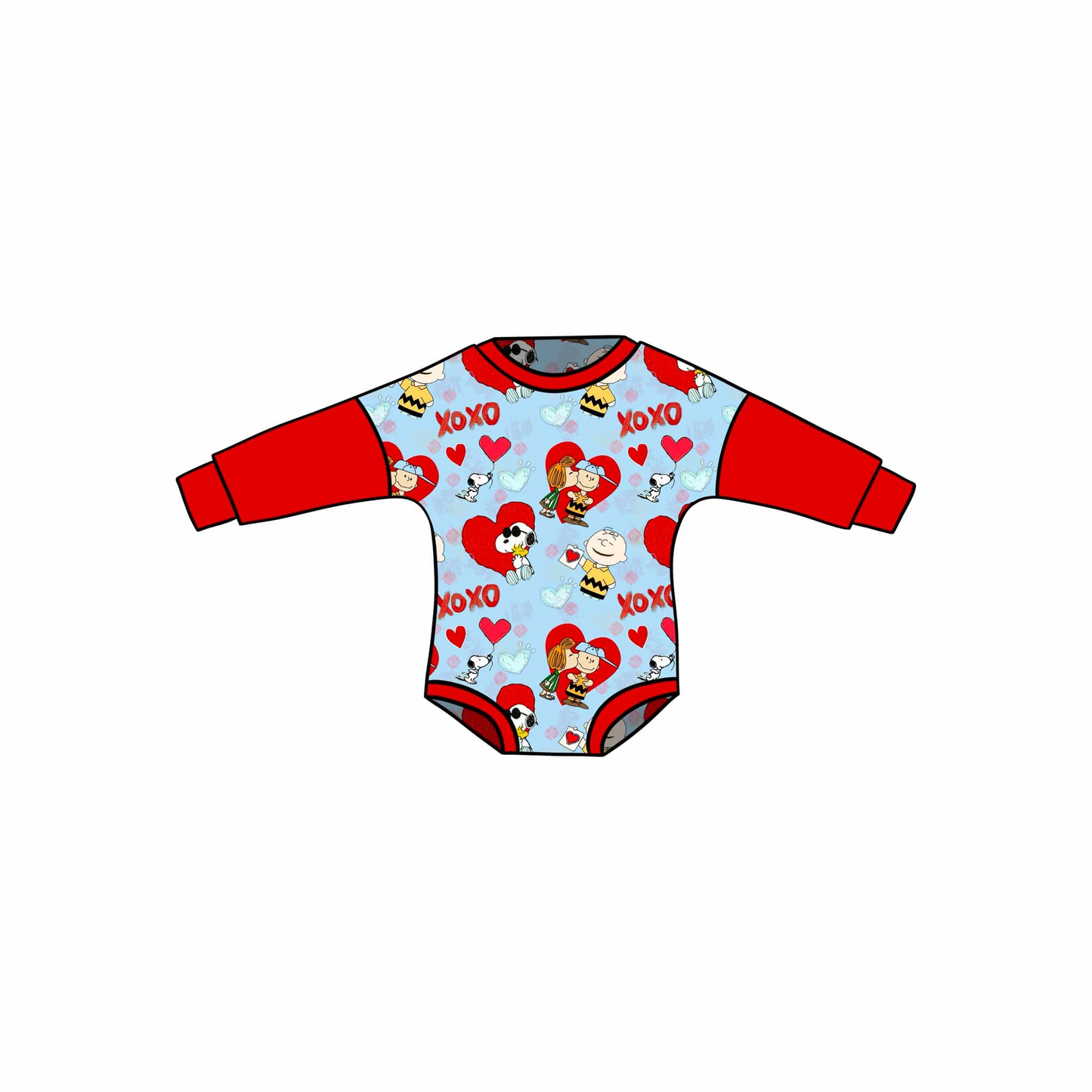 Deadline Nov 29 red long sleeves dog heart baby valentine's romper