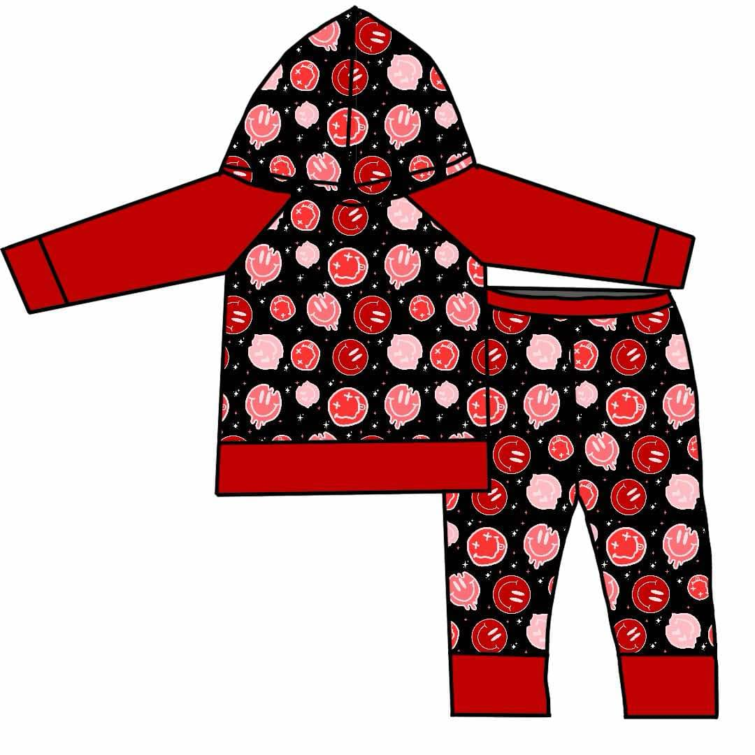 Deadline Nov 29 red long sleeves smile kids hoodie set