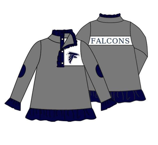 Deadline Dec 2 grey ruffle eagle long sleeves girls team pullover