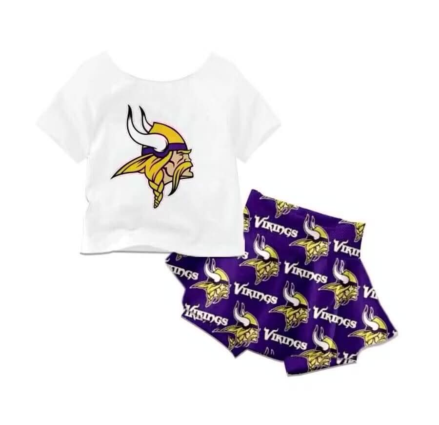 Deadline Jan 25 white short sleeves top purple skirt girls team outfits