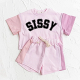 Deadline  Feb 18 pink short sleeves sassy top shorts girls clothes