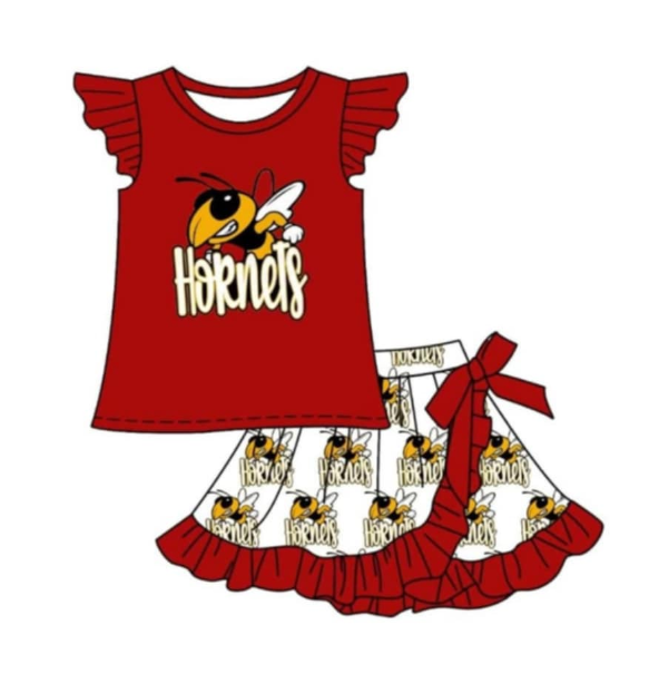 Deadline Feb 18 flutter sleeves bee top skirt girls team clothes