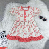Deadline Feb 20 short sleeves cross he is risen girls Easter dress