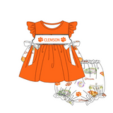 Deadline March 2 Flutter sleeves tunic football bummies girls team set