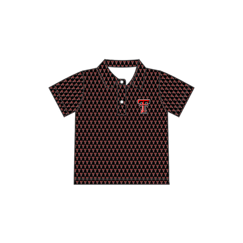 Deadline March 16 short sleeves black red T kids boys team polo shirt