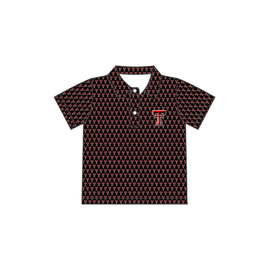 Deadline March 16 short sleeves black red T kids boys team polo shirt