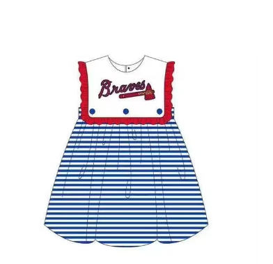 Deadline March 16 blue stripe brave kids girls team dress