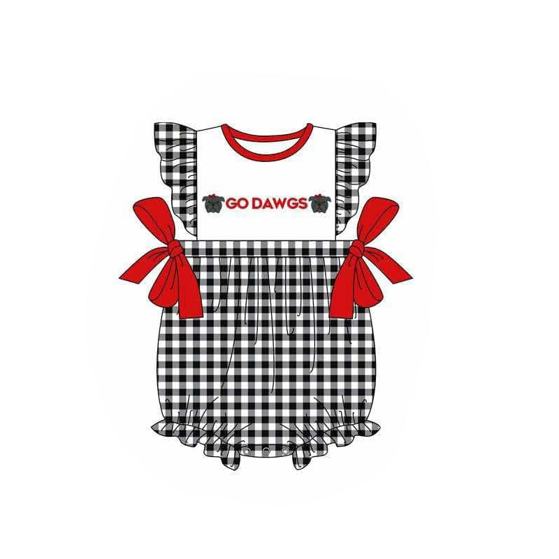 Deadline March 16 polka dots dog baby girls team romper