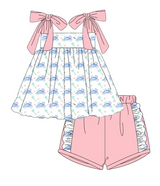 Deadline March 23 straps crab tunic shorts girls summer clothes