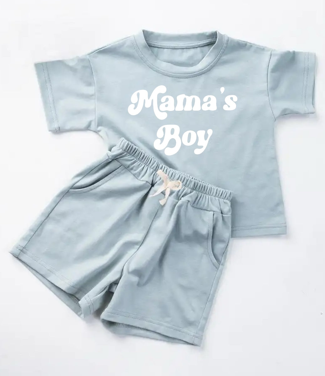 Deadline March 23 short sleeves mama's boy top shorts kids clothes
