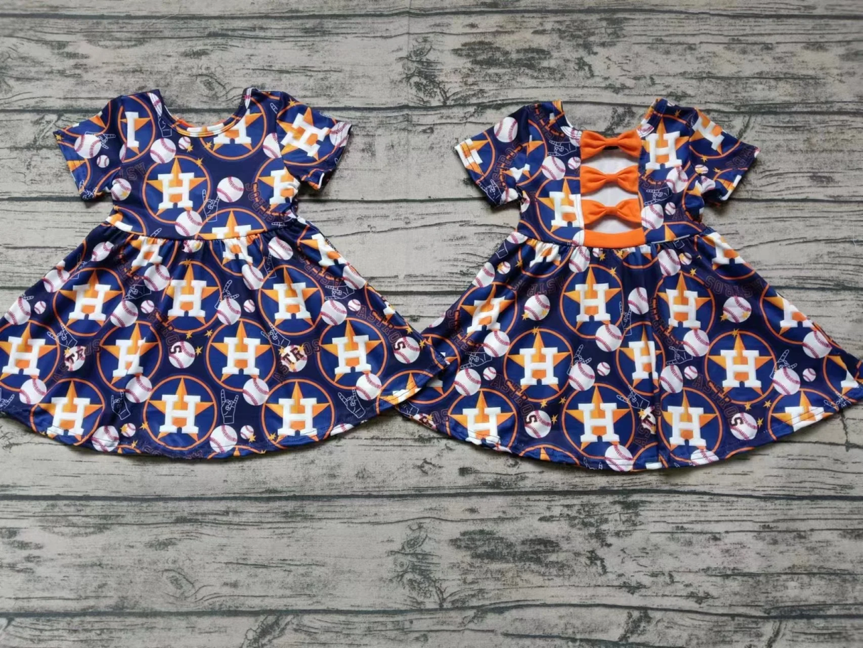 Deadline March 23 Blue short sleeves H baseball girls team dress