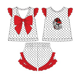Deadline March 30 polka dots G bow top shorts girls team clothes