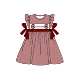 Deadline March 30  flutter sleeves maroon plaid kids girls team dress