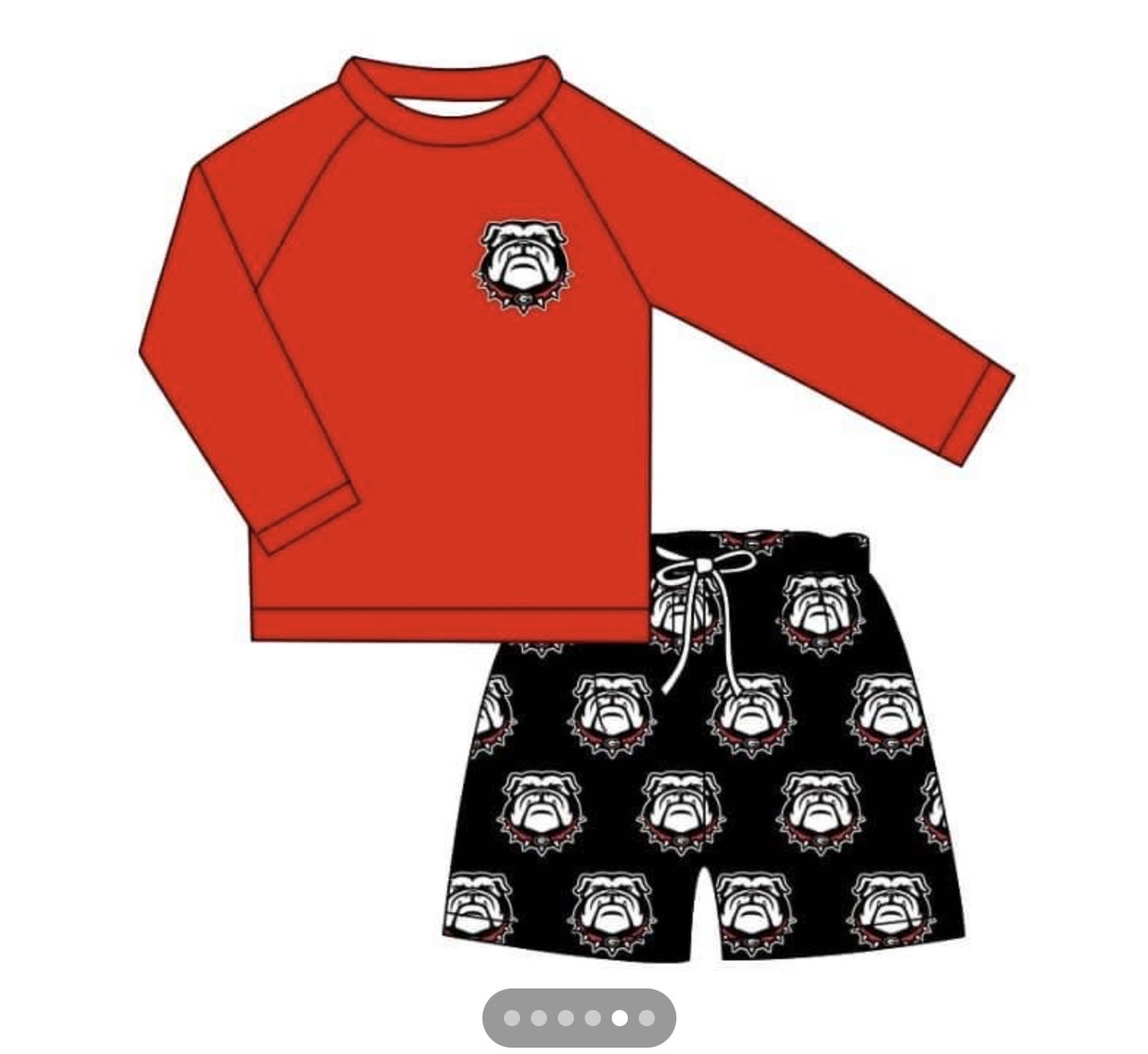 Deadline March 30 long sleeves dog top shorts boys team swimsuit