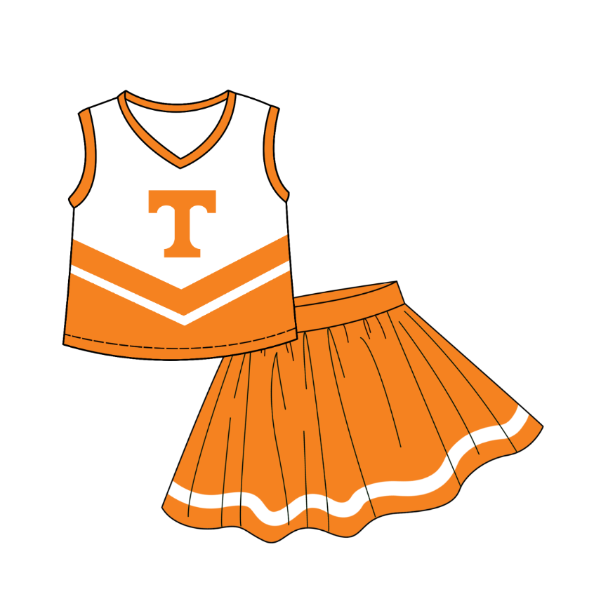 Deadline April 9 sleeveless T top skirt kids girls team clothes
