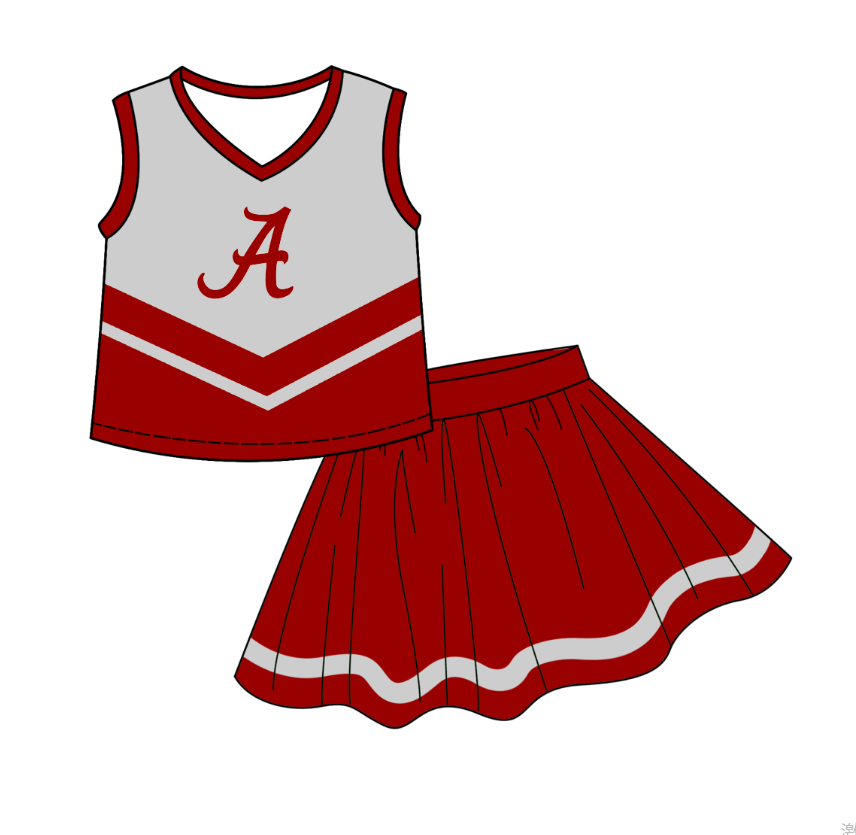 Deadline April 9 sleeveless A top red skirt kids girls team clothes
