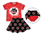 Deadline May 29 red bleached tiger shirt skirt girls team clothes
