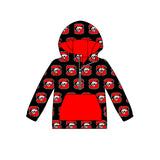 MOQ 3 red S long sleeves pocket kids team zipper hoodie