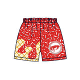 MOQ 3 pcs red ice cream sprinkle kids boys team shorts