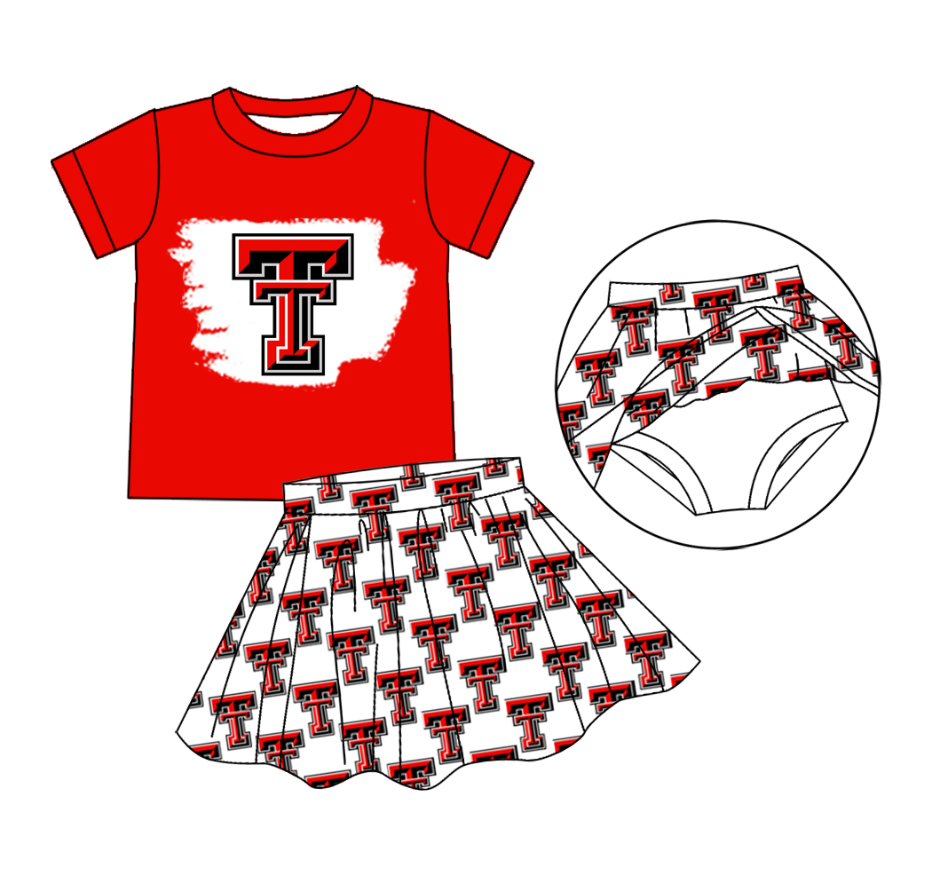 Deadline June 24 2025 T bleached top skorts girls team clothes