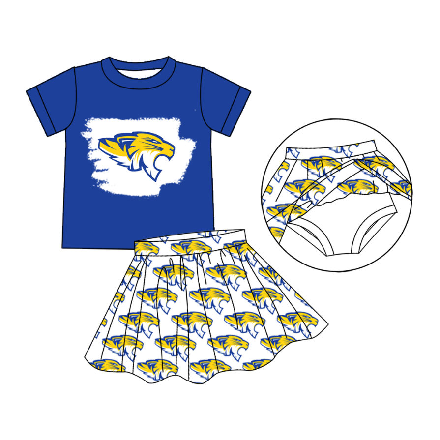 Deadline June 24 2025 Blue bleached top skorts girls team clothes