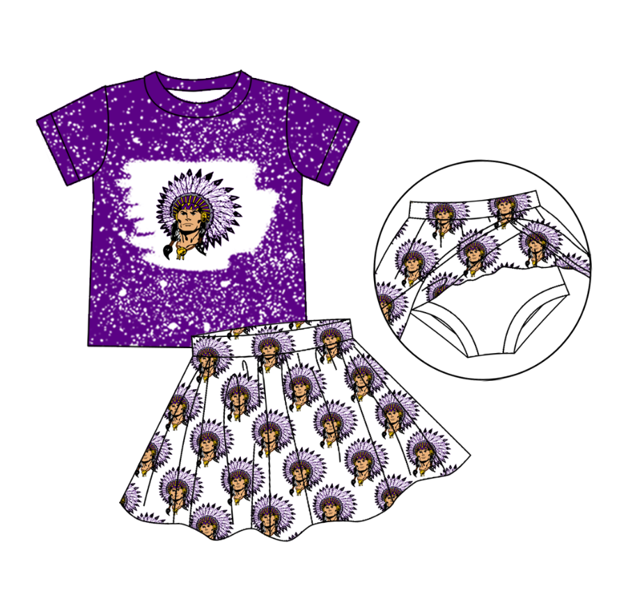 Deadline June 24 2025 purple feather bleached top skorts girls team clothes