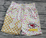 Deadline July 10 2025 K C red yellow ice cream sprinkle boy team shorts