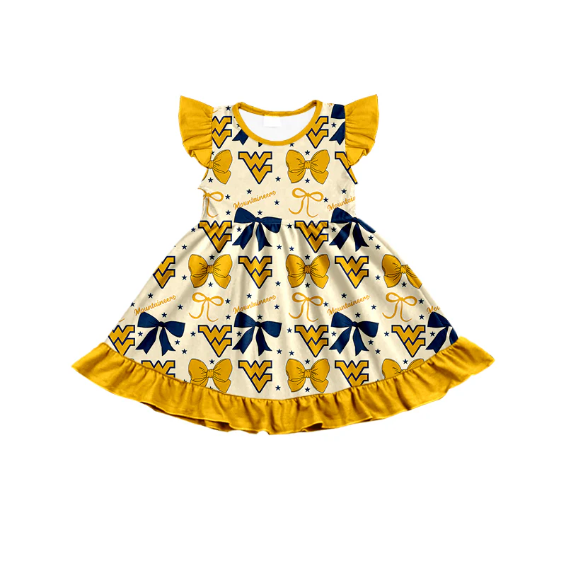 Deadline July 10 2025 flutter sleeves W V bow girls team dress