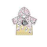 Deadline July 11 2025 short sleeves dog white ice cream sprinkle kids team hoodie