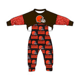 MOQ 5 pcs helment top jumpsuit kids girls team clothes