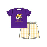 Deadline July 22 2025 purple short sleeves tiger print boys team set