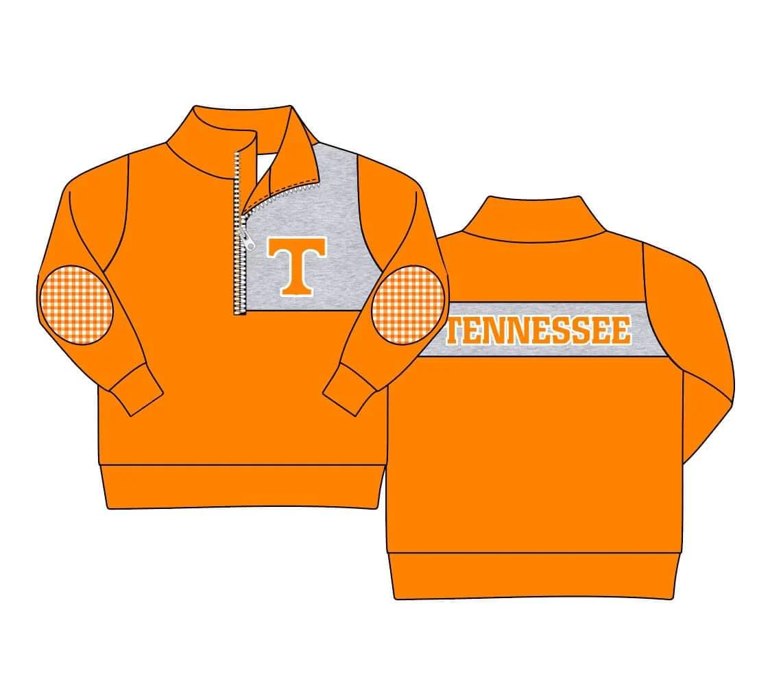 Deadline July 29 2025 orange T plaid kids boys team pullover