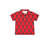 MOQ 3 pcs short sleeves I red kids boys team polo shirt