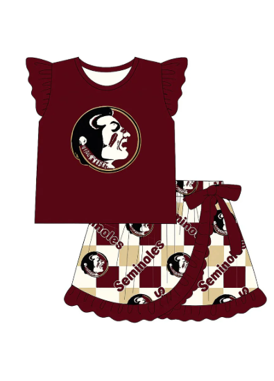 Deadline Aug 5 2025 flutter sleeves F S U top ruffle skirt girls team clothes