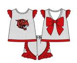 Deadline Aug 5 2025 polka dots red bow kids girls team clothes