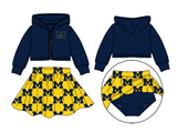 Deadline Aug 5 2025 Navy M zipper hooded jacket skirt kids team clothes