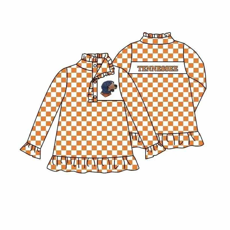 Deadline Aug 5 2025 long sleeves yellow plaid dog girls team pullover