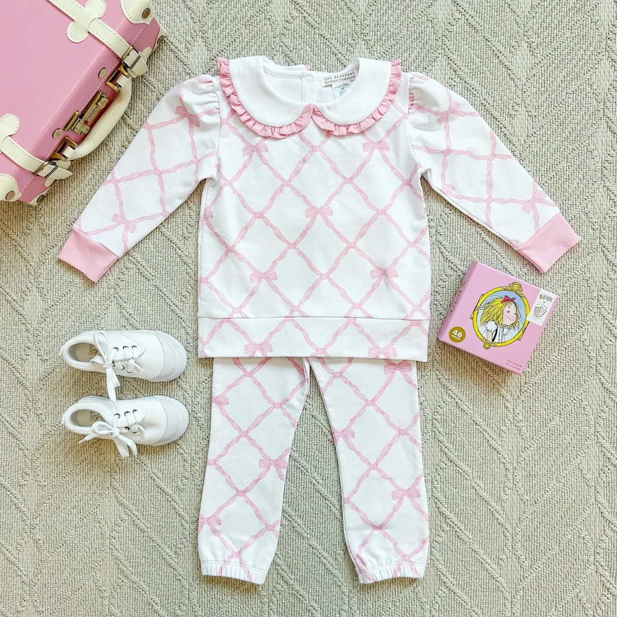 Deadline Aug 8 2025 long sleeves pink bow top leggings girls clothes