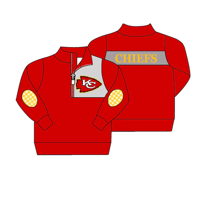 Deadline Aug 5 2025 long sleeves red K C plaid baby kids team pullover