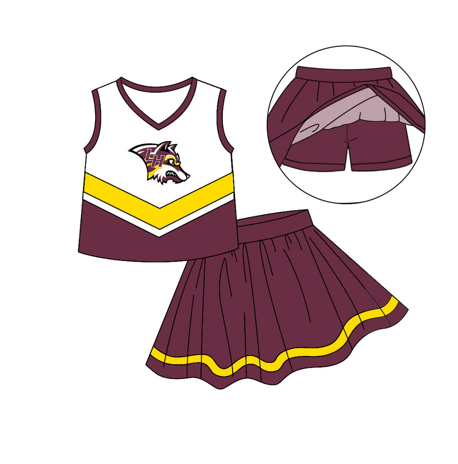 Deadline Aug 24 2025 sleeveless top yellow maroon skirt girls team clothes