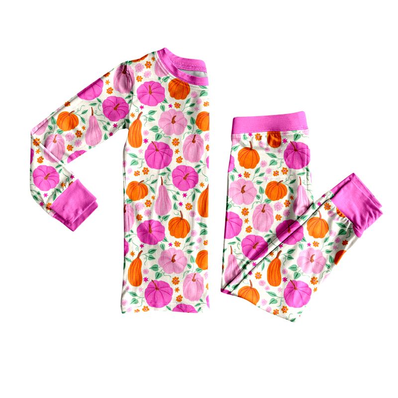 Deadline Aug 14 2025 pink pumpkin long sleeves girls pajamas