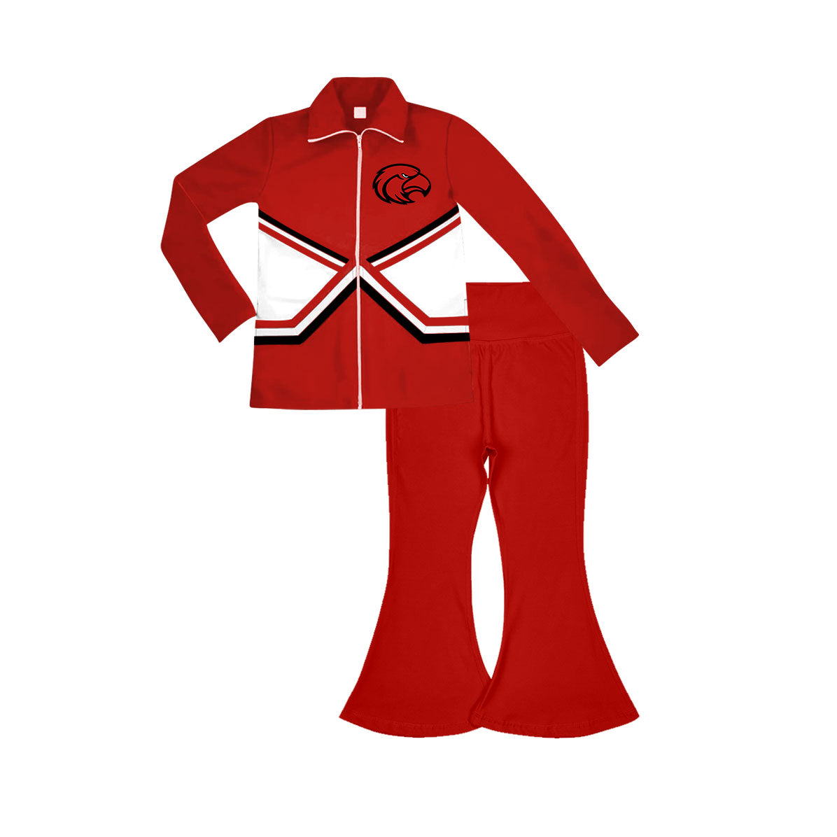 MOQ 3 pcs red zipper jacket maroon pants girls team yoga set