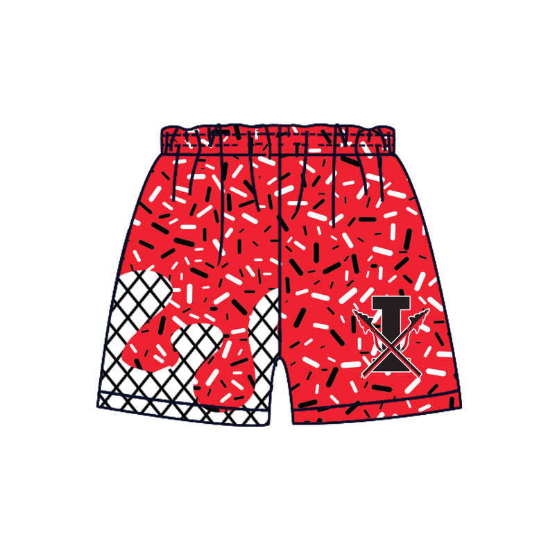 MOQ 8 pcs I red ice cream sprinkle kids boys team shorts