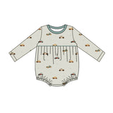 MOQ 5 pcs long sleeves car print baby boy romper