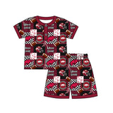 MOQ 5 pcs short sleeves hogs top shorts kids boys outfits