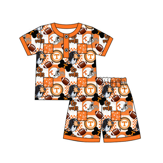 MOQ 5 pcs short sleeves T dog top shorts kids boys outfits