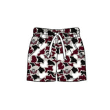 MOQ 5 pcs maroon black camo pockets kids boys team shorts