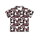 MOQ 5 pcs short sleeves maroon black camo kids boys team polo shirt