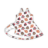 MOQ 5 pcs straps O kids girls team athletic dresses