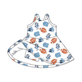 MOQ 5 pcs straps light blue football kids girls team athletic dress